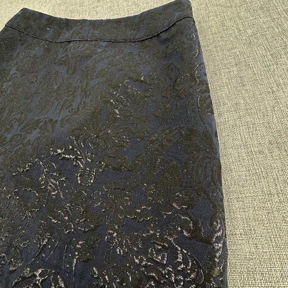 Abercrombie & Fitch Mini Skirt Navy Blue & Metallic Black 00 Lined Zipper Closur - Picture 8 of 14